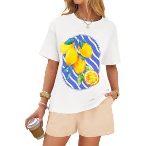 imageZESICA Womens 2025 Summer 2 Piece Lounge Set Short Sleeve Graphic Print Tops and Shorts Outfits with PocketsApricot