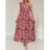 imageZESICA Womens 2025 Boho Floral Sleeveless Maxi Dress Ruffle One Shoulder Elatsic High Waist Beach Party Long DressesVintage Pink