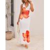 imageZESICA Womens 2025 Summer Bodycon Maxi Dress Sleeveless Halter Neck Floral Print Backless Wedding Guest Party Long DressesOrange