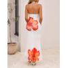 imageZESICA Womens 2025 Summer Bodycon Maxi Dress Sleeveless Halter Neck Floral Print Backless Wedding Guest Party Long DressesOrange