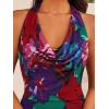 imageZESICA Womens 2025 Summer Bodycon Maxi Dress Sleeveless Halter Neck Floral Print Backless Wedding Guest Party Long DressesPurplered