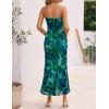 imageZESICA Womens Boho Floral Strapless Maxi Dress 2025 Summer Off Shoulder Bodycon Beach Party Long DressesGreen