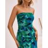 imageZESICA Womens Boho Floral Strapless Maxi Dress 2025 Summer Off Shoulder Bodycon Beach Party Long DressesGreen
