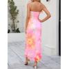 imageZESICA Womens Boho Floral Strapless Maxi Dress 2025 Summer Off Shoulder Bodycon Beach Party Long DressesLight Pink