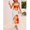 imageZESICA Womens Boho Floral Strapless Maxi Dress 2025 Summer Off Shoulder Bodycon Beach Party Long DressesOrange