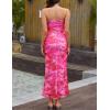 imageZESICA Womens Boho Floral Strapless Maxi Dress 2025 Summer Off Shoulder Bodycon Beach Party Long DressesPink