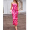 imageZESICA Womens Boho Floral Strapless Maxi Dress 2025 Summer Off Shoulder Bodycon Beach Party Long DressesPink
