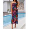 imageZESICA Womens Boho Floral Strapless Maxi Dress 2025 Summer Off Shoulder Bodycon Beach Party Long DressesPurple