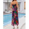 imageZESICA Womens Boho Floral Strapless Maxi Dress 2025 Summer Off Shoulder Bodycon Beach Party Long DressesPurple