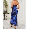 imageZESICA Womens Boho Floral Strapless Maxi Dress 2025 Summer Off Shoulder Bodycon Beach Party Long DressesRoyal Blue