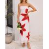 imageZESICA Womens Boho Floral Strapless Maxi Dress 2025 Summer Off Shoulder Bodycon Beach Party Long DressesWhite