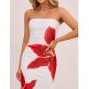 imageZESICA Womens Boho Floral Strapless Maxi Dress 2025 Summer Off Shoulder Bodycon Beach Party Long DressesWhite