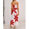imageZESICA Womens Boho Floral Strapless Maxi Dress 2025 Summer Off Shoulder Bodycon Beach Party Long DressesWhite