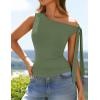 imageZESICA Womens Off Shoulder Tops 2025 Summer Sleeveless Knit Slim Fit Cute T Shirts Going Out Tank TopGreen
