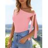 imageZESICA Womens Off Shoulder Tops 2025 Summer Sleeveless Knit Slim Fit Cute T Shirts Going Out Tank TopPink