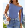 imageZESICA Womens Off Shoulder Tops 2025 Summer Sleeveless Knit Slim Fit Cute T Shirts Going Out Tank TopRoyal Blue
