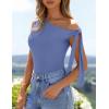 imageZESICA Womens Off Shoulder Tops 2025 Summer Sleeveless Knit Slim Fit Cute T Shirts Going Out Tank TopRoyal Blue
