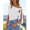 imageZESICA Womens Off Shoulder Tops 2025 Summer Sleeveless Knit Slim Fit Cute T Shirts Going Out Tank TopWhite