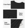 imageZESICA Womens Summer Short Sleeve Maxi Dress 2025 Casual Crewneck Pleated A Line Flowy Long Dresses with PocketsBlack