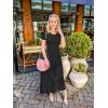 imageZESICA Womens Summer Short Sleeve Maxi Dress 2025 Casual Crewneck Pleated A Line Flowy Long Dresses with PocketsBlack