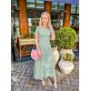 imageZESICA Womens Summer Short Sleeve Maxi Dress 2025 Casual Crewneck Pleated A Line Flowy Long Dresses with PocketsGreen