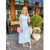 imageZESICA Womens Summer Short Sleeve Maxi Dress 2025 Casual Crewneck Pleated A Line Flowy Long Dresses with PocketsLight Blue