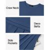 imageZESICA Womens Summer Short Sleeve Maxi Dress 2025 Casual Crewneck Pleated A Line Flowy Long Dresses with PocketsNavy