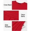 imageZESICA Womens Summer Short Sleeve Maxi Dress 2025 Casual Crewneck Pleated A Line Flowy Long Dresses with PocketsRed