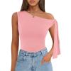 imageZESICA Womens Off Shoulder Tops 2025 Summer Sleeveless Knit Slim Fit Cute T Shirts Going Out Tank TopPink