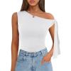 imageZESICA Womens Off Shoulder Tops 2025 Summer Sleeveless Knit Slim Fit Cute T Shirts Going Out Tank TopWhite