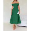imageZESICA Cocktail Dresses for Womens Elegant Off Shoulder Short Sleeve Swing A Line Wedding Evening Party Midi DressGreen