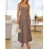 imageZESICA Womens 2025 Summer Sleeveless Square Neck Sundress Casual Long Flowy A Line Beach Vacation Maxi DressesKhaki