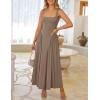 imageZESICA Womens 2025 Summer Sleeveless Square Neck Sundress Casual Long Flowy A Line Beach Vacation Maxi DressesKhaki
