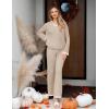 imageZESICA Womens Two Piece Sweater Lounge Sets Fall Winter Oversized Knit Pullover Wide Leg Pants OutfitsApricot