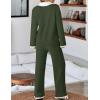 imageZESICA Womens Two Piece Sweater Lounge Sets Fall Winter Oversized Knit Pullover Wide Leg Pants OutfitsArmygreen