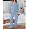 imageZESICA Womens Two Piece Sweater Lounge Sets Fall Winter Oversized Knit Pullover Wide Leg Pants OutfitsDustyblue