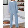 imageZESICA Womens Two Piece Sweater Lounge Sets Fall Winter Oversized Knit Pullover Wide Leg Pants OutfitsDustyblue