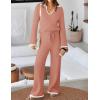 imageZESICA Womens Two Piece Sweater Lounge Sets Fall Winter Oversized Knit Pullover Wide Leg Pants OutfitsGrapefruit