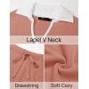 imageZESICA Womens Two Piece Sweater Lounge Sets Fall Winter Oversized Knit Pullover Wide Leg Pants OutfitsGrapefruit