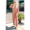 imageZESICA Womens Two Piece Sweater Lounge Sets Fall Winter Oversized Knit Pullover Wide Leg Pants OutfitsGrapefruit