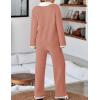 imageZESICA Womens Two Piece Sweater Lounge Sets Fall Winter Oversized Knit Pullover Wide Leg Pants OutfitsGrapefruit