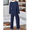 imageZESICA Womens Two Piece Sweater Lounge Sets Fall Winter Oversized Knit Pullover Wide Leg Pants OutfitsNavy