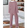 imageZESICA Womens Two Piece Sweater Lounge Sets Fall Winter Oversized Knit Pullover Wide Leg Pants OutfitsPurple