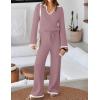 imageZESICA Womens Two Piece Sweater Lounge Sets Fall Winter Oversized Knit Pullover Wide Leg Pants OutfitsPurple