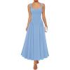 imageZESICA Womens 2025 Summer Sleeveless Square Neck Sundress Casual Long Flowy A Line Beach Vacation Maxi DressesBlue