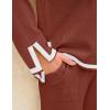 imageZESICA Womens 2 Piece Outfits Set 2024 Casual Long Sleeve Knit Pullover Top and Wide Leg Pants Sweatsuit Lounge SetsRust