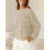imageZESICA Womens 2 Piece Outfits Sweater Set Long Sleeve Mock Neck Knit Pullover Top High Waist Pant Tracksuit Lounge SetsBeige