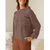 imageZESICA Womens 2 Piece Outfits Sweater Set Long Sleeve Mock Neck Knit Pullover Top High Waist Pant Tracksuit Lounge SetsCaramel