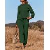 imageZESICA Womens 2 Piece Outfits Sweater Set Long Sleeve Mock Neck Knit Pullover Top High Waist Pant Tracksuit Lounge SetsForestgreen