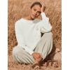 imageZESICA Womens 2 Piece Outfits Sweater Set Long Sleeve Mock Neck Knit Pullover Top High Waist Pant Tracksuit Lounge SetsWhite
